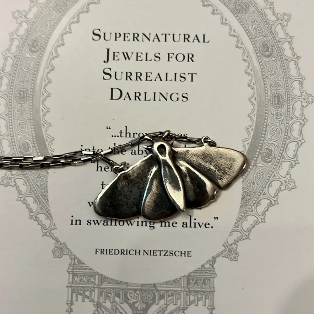 Bloodmilk Ghost Phantom Rose Quartz Planchette Moth Pendant Vintage BM Postcard - Picture 3 of 7